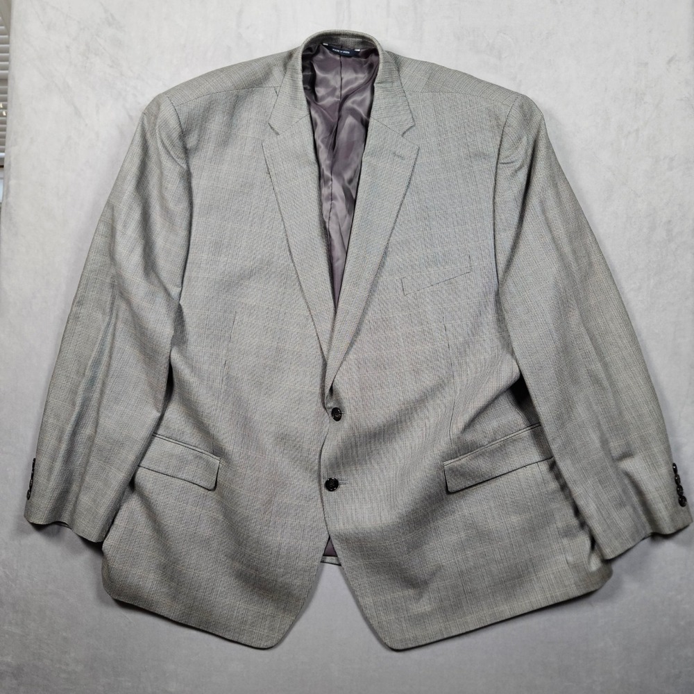 Ralph Ralph Lauren Sport Coat Mens 54R Grey Silk Wool‎ Blend Glen Plaid Blazer